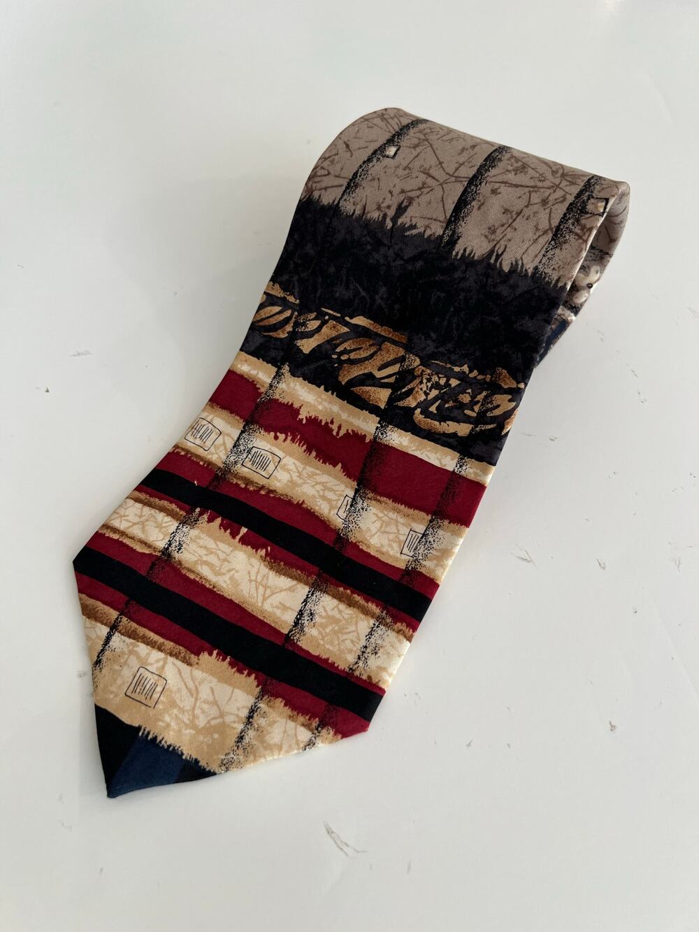 Robert Stock 100% Silk Men's Neck Tie Patriotic Abstract Flag Print JL